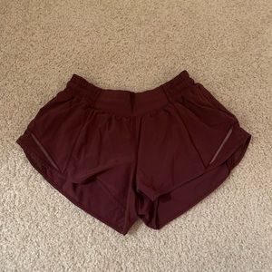 Dark red hotty hot shorts